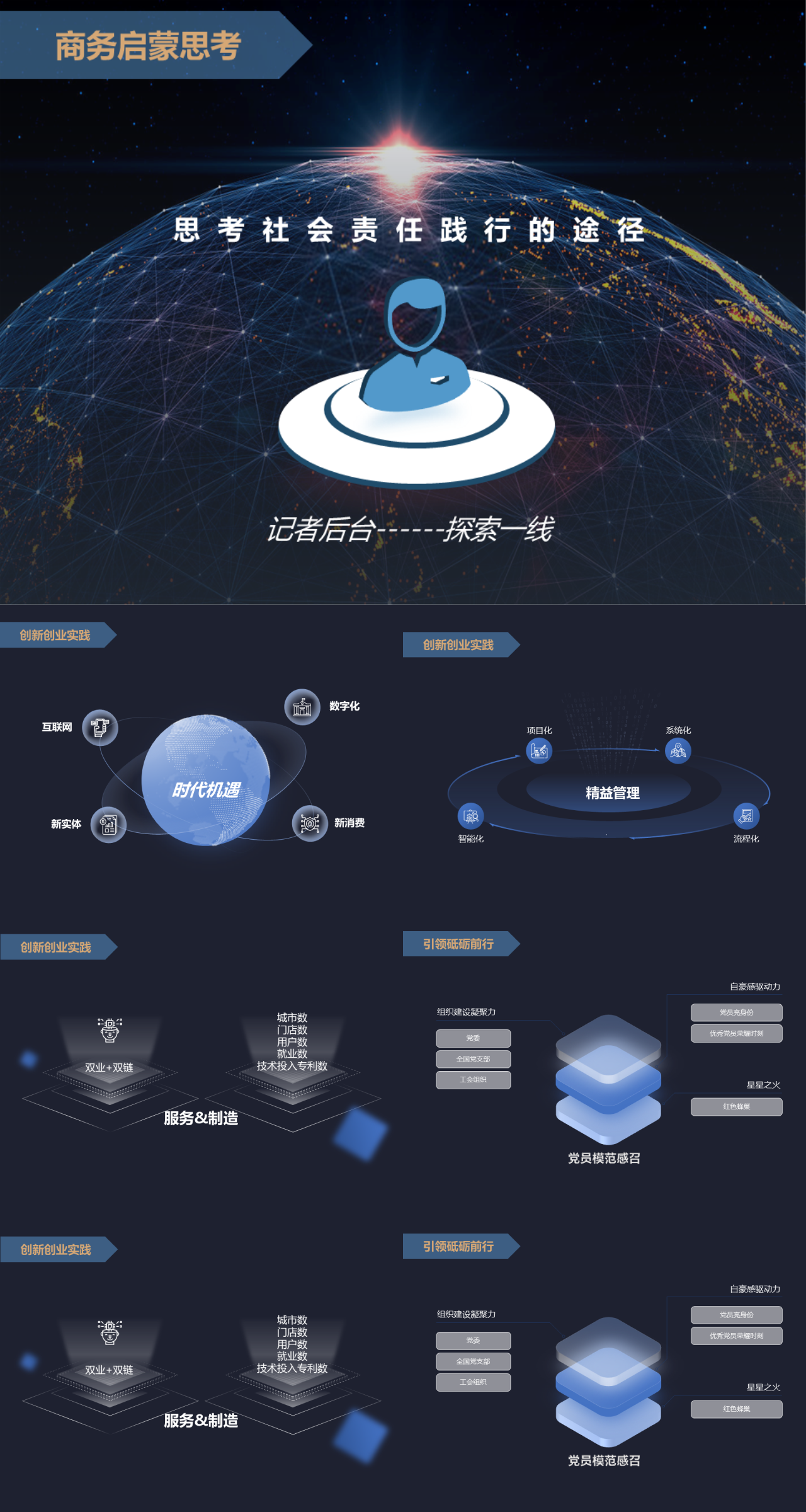 标准动态深蓝色企业培训手册商务启蒙