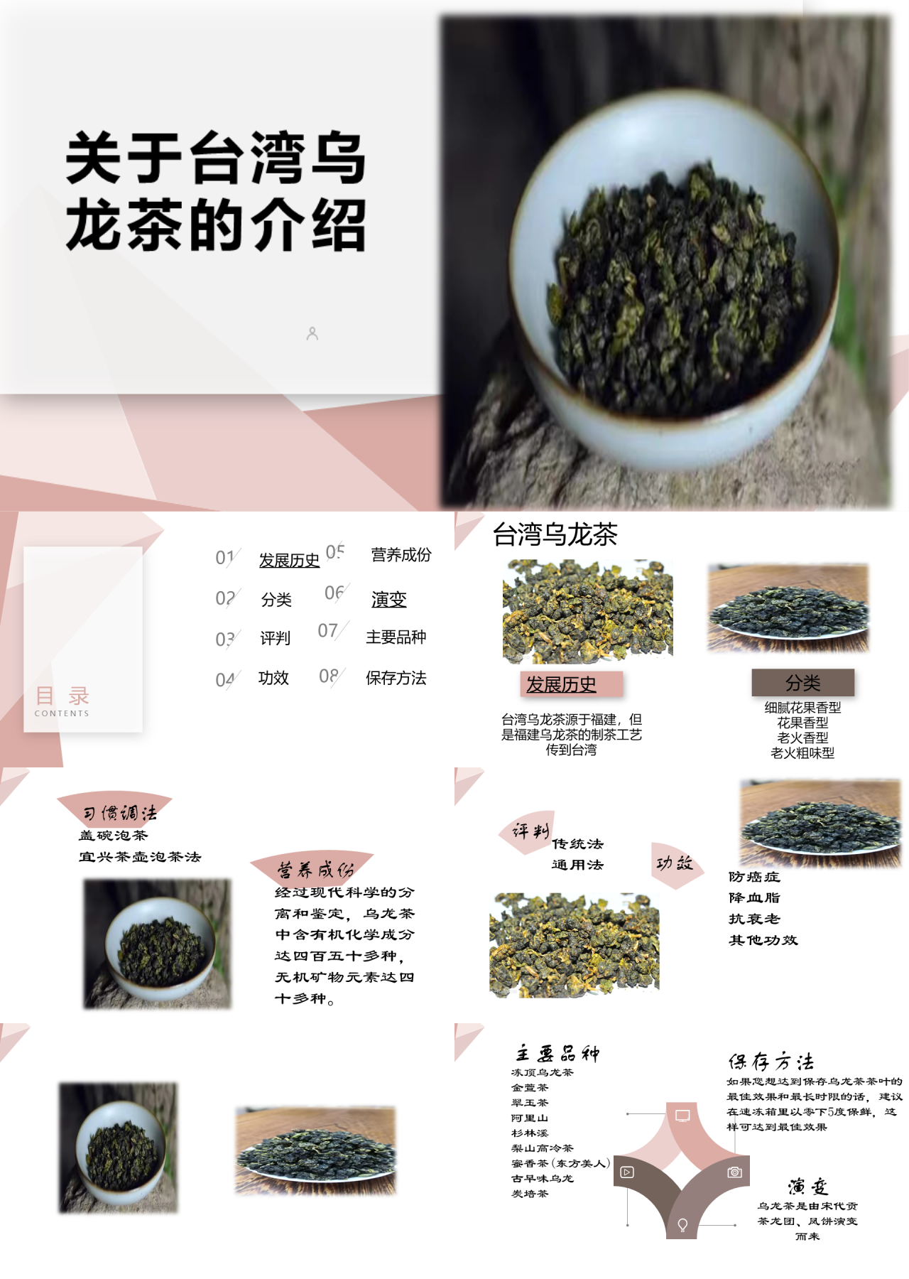 简单静态白色台湾乌龙茶介绍