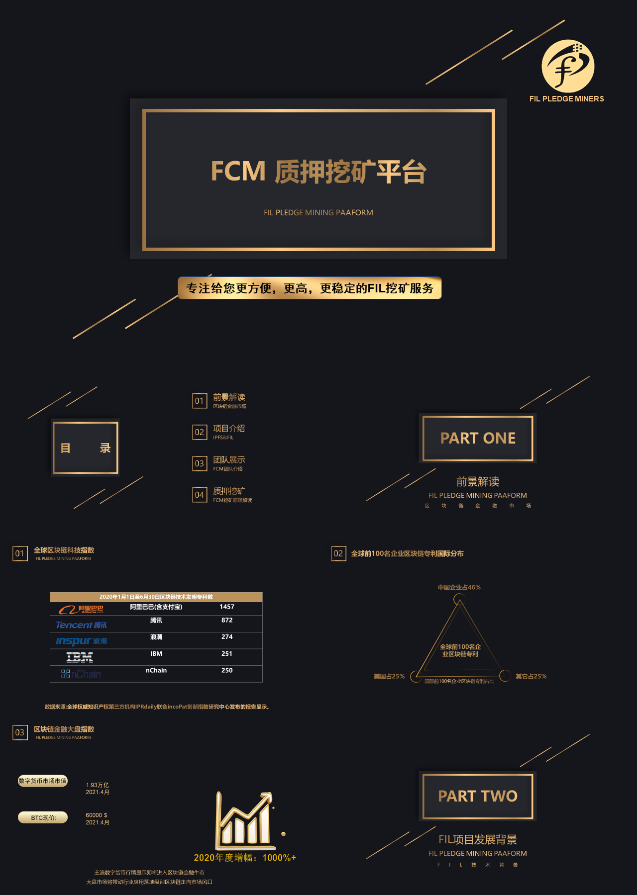 精美静态黑金色质押挖矿平台企业介绍项目展示