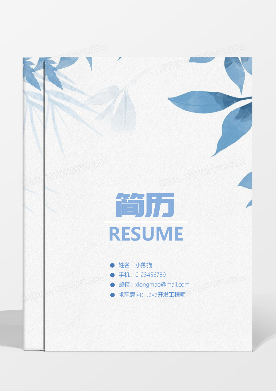 清新唯美Java开发工程师word成套简历模板
