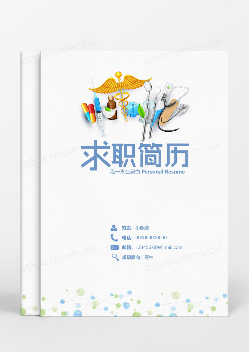 小清新医生个人简历word模板