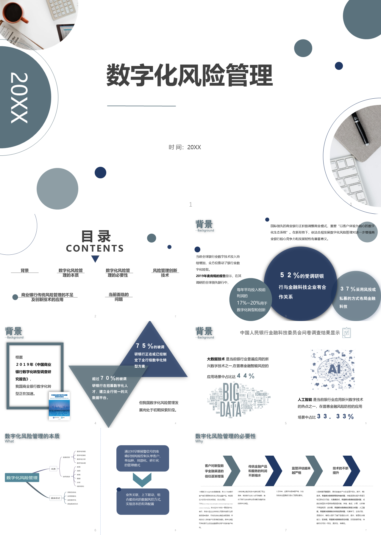 精美动态蓝色数字化风险管理学习汇报