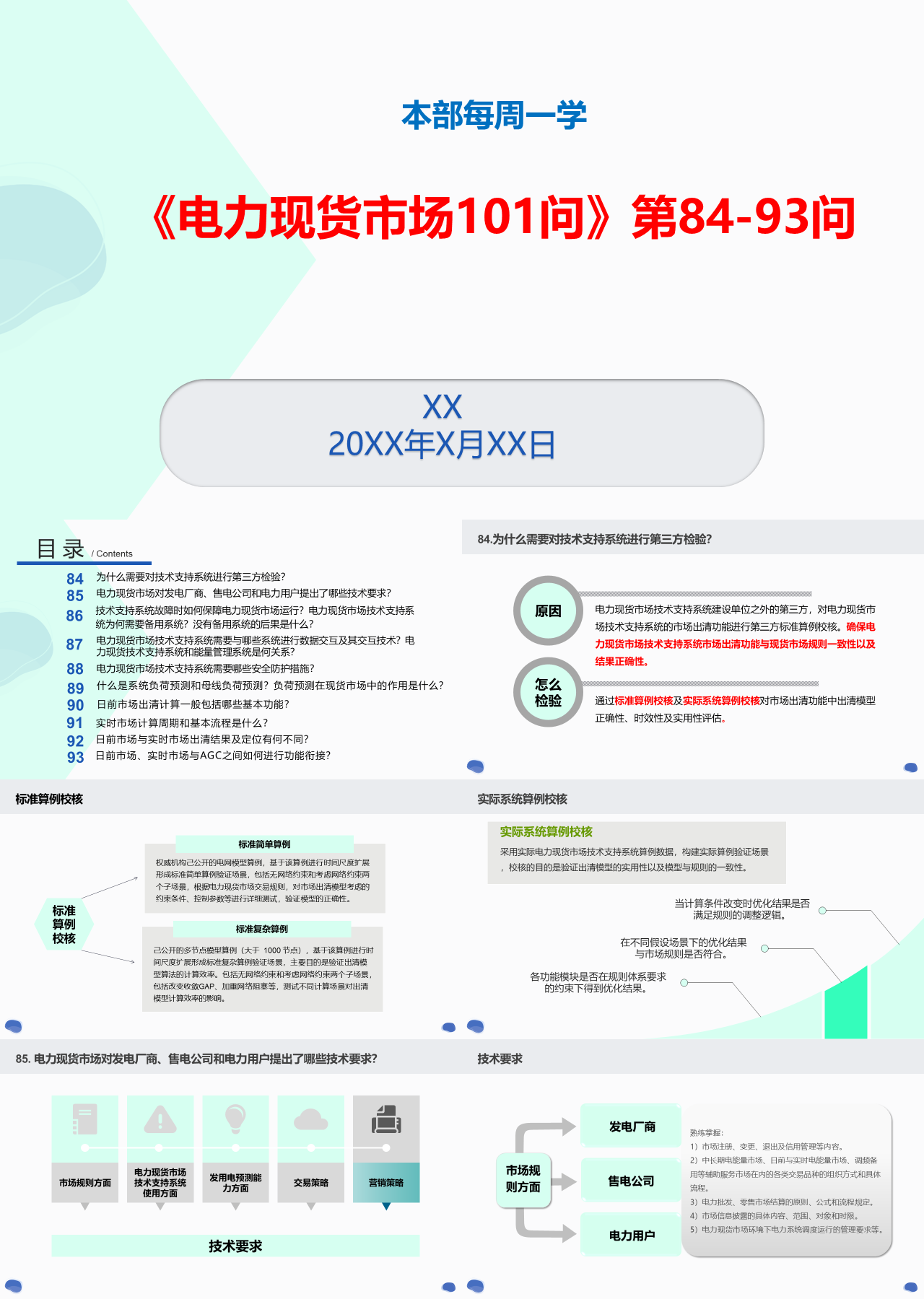 标准动态浅绿色电力现货市场工作汇报