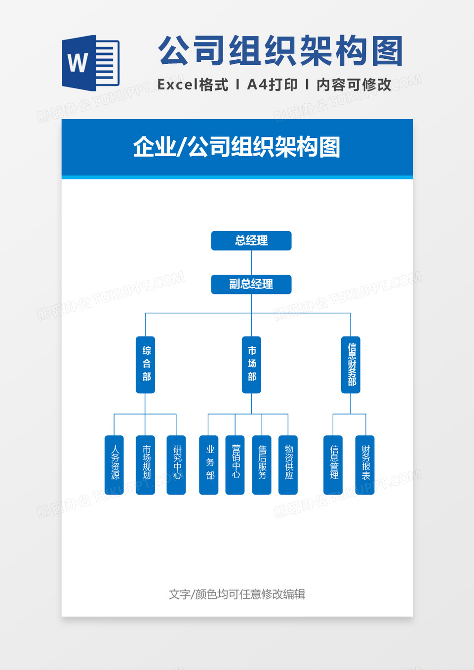 企业公司组织架构图word模板