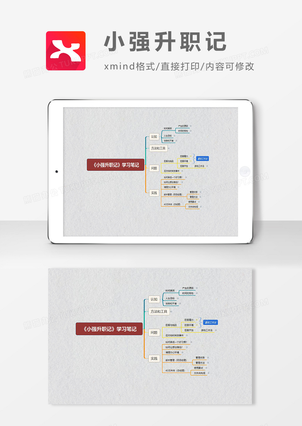 思维导图小强升职记XMind模板