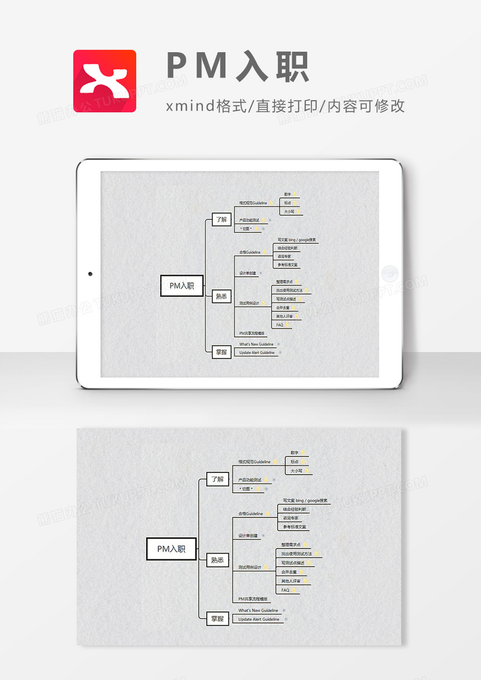 思维导图PM入职XMind模板