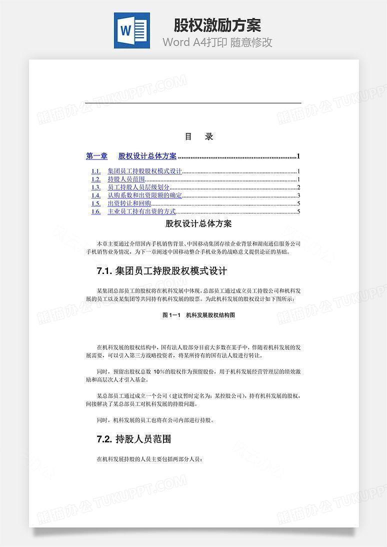 股权激励方案Word文档