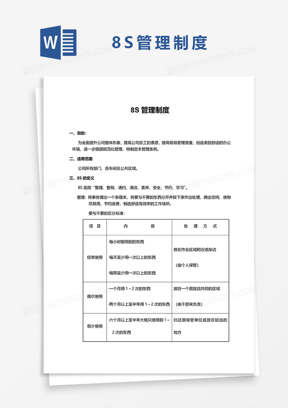 8S工厂管理制度word模板