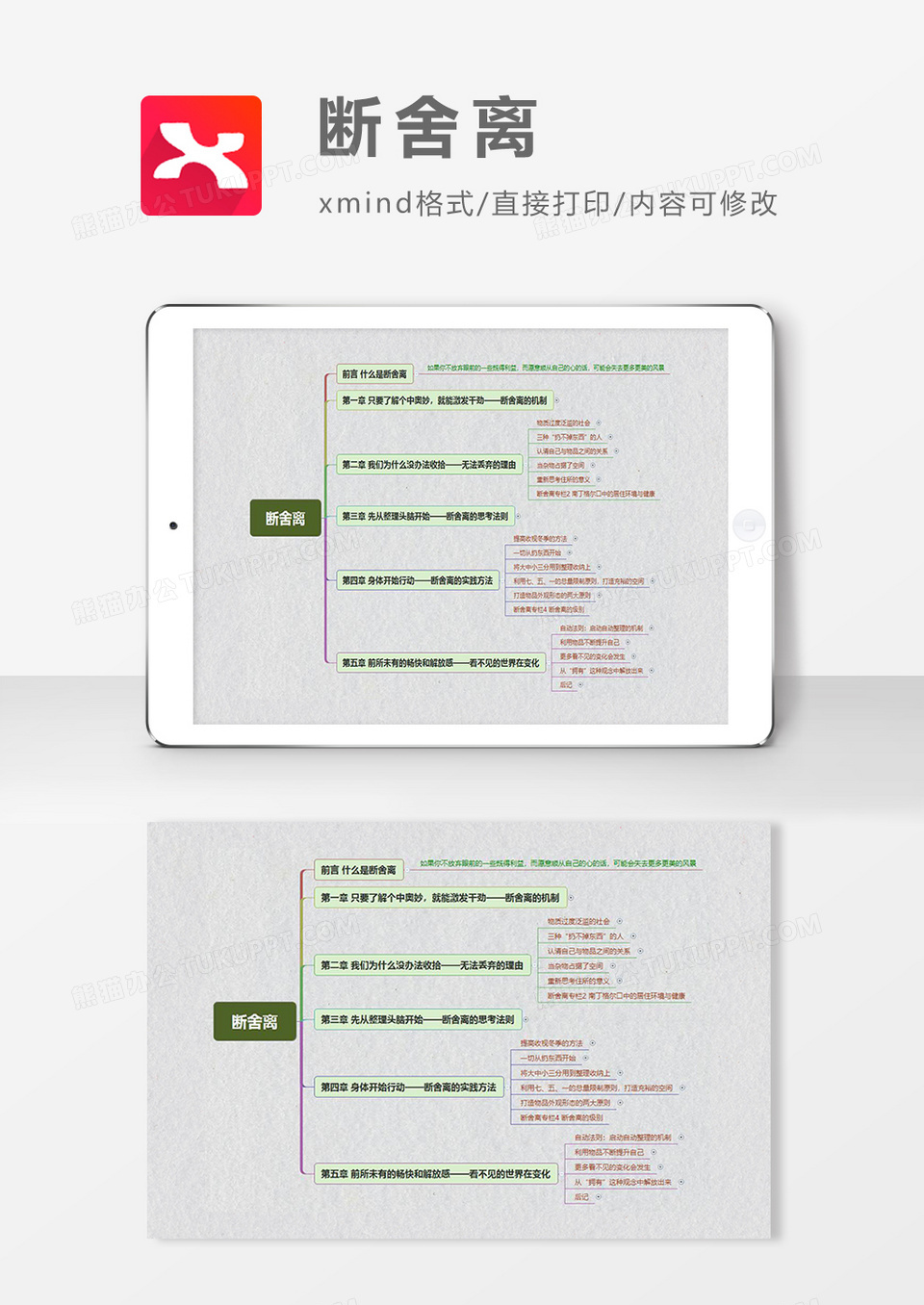 思维导图断舍离XMind模板