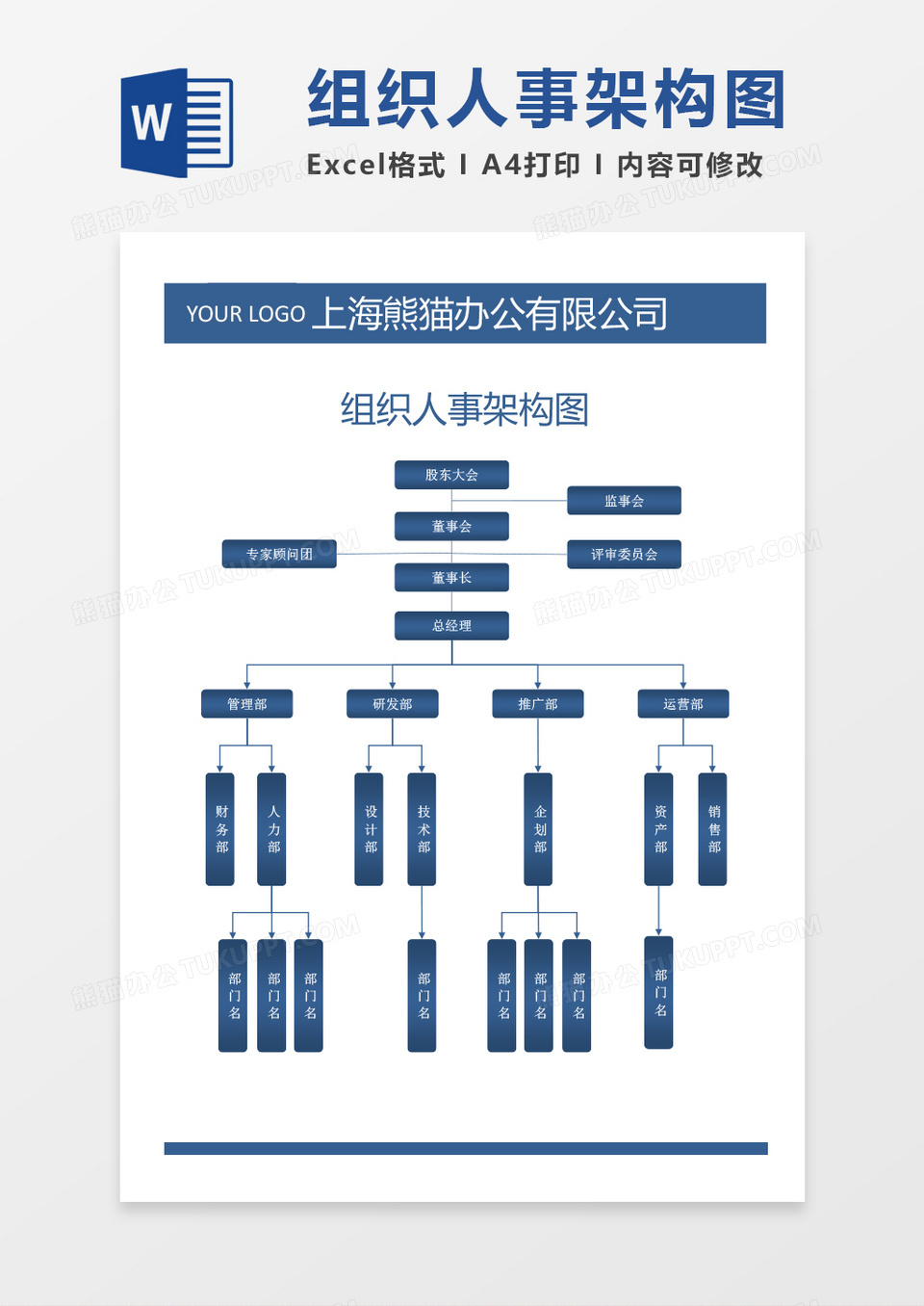 企业公司组织架构图word模板