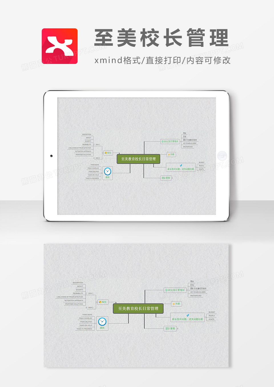思维导图至美校长管理XMind模板