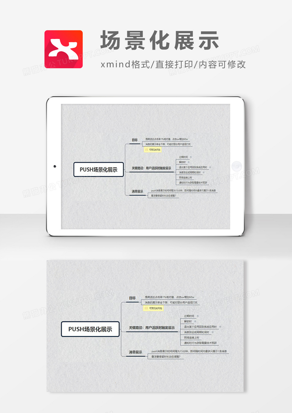 思维导图简洁场景化XMind模板