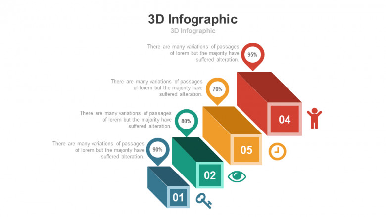 3D立体台阶PPT图形素材