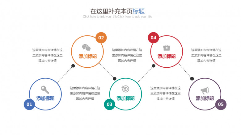 五项说明关联关系PPT素材