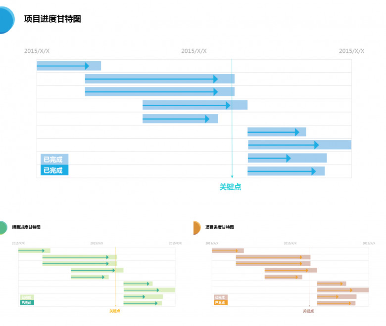 关键时间节点PPT甘特图模板