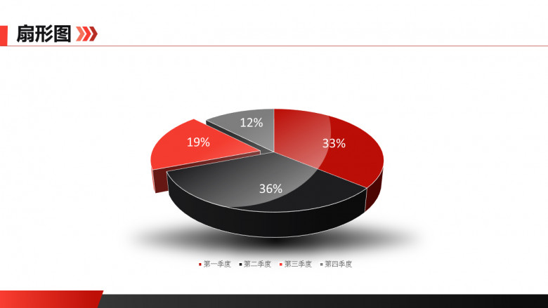 立体四季度比例饼图PPT模板