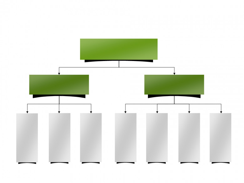 三层组织构架图幻灯片模板