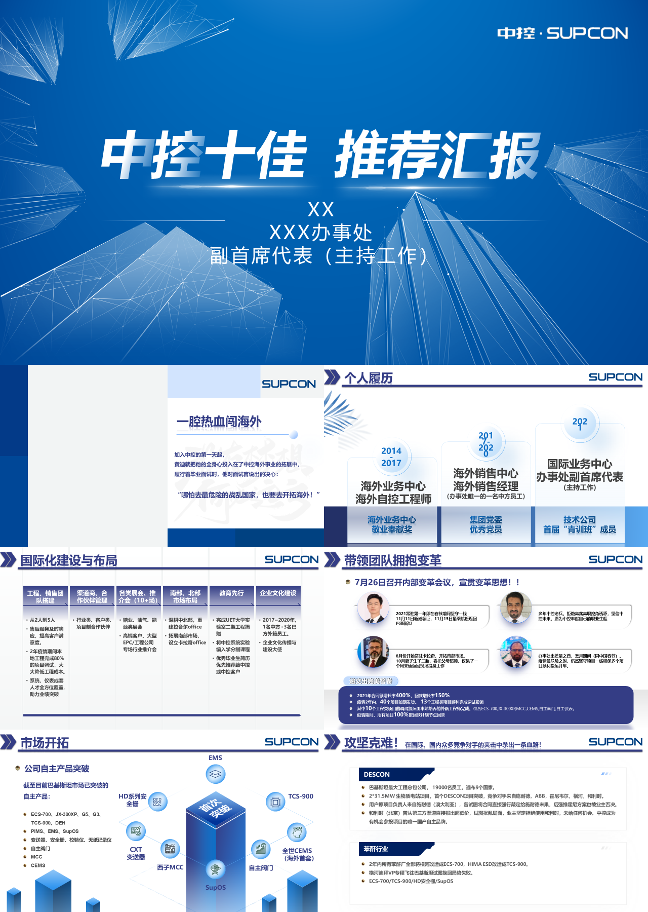 标准静态蓝色企业十佳竞聘工作汇报