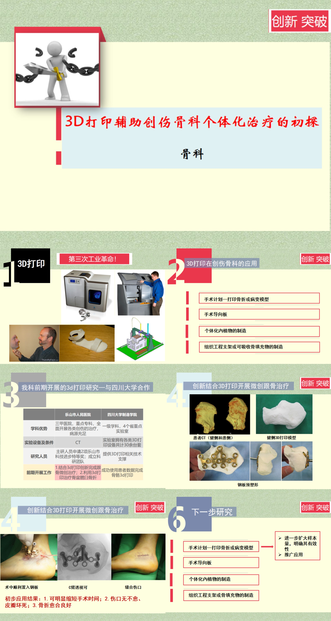 简单动态灰色医学汇报3D打印在创伤骨科应用的初步探讨