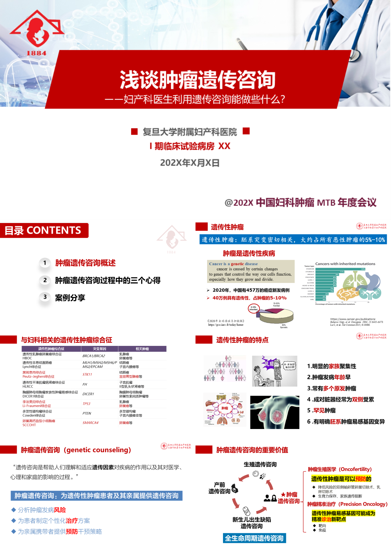 标准静态红色医学汇报浅谈肿瘤遗传咨询