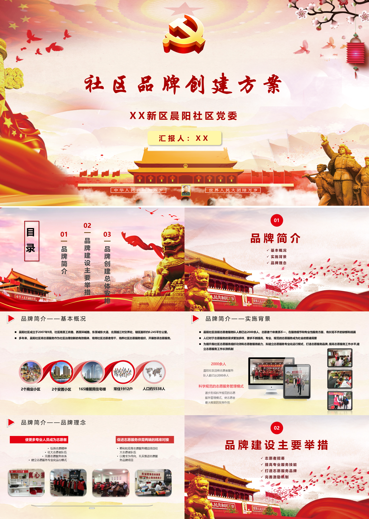 标准静态红色党政社区服务品牌创建方案