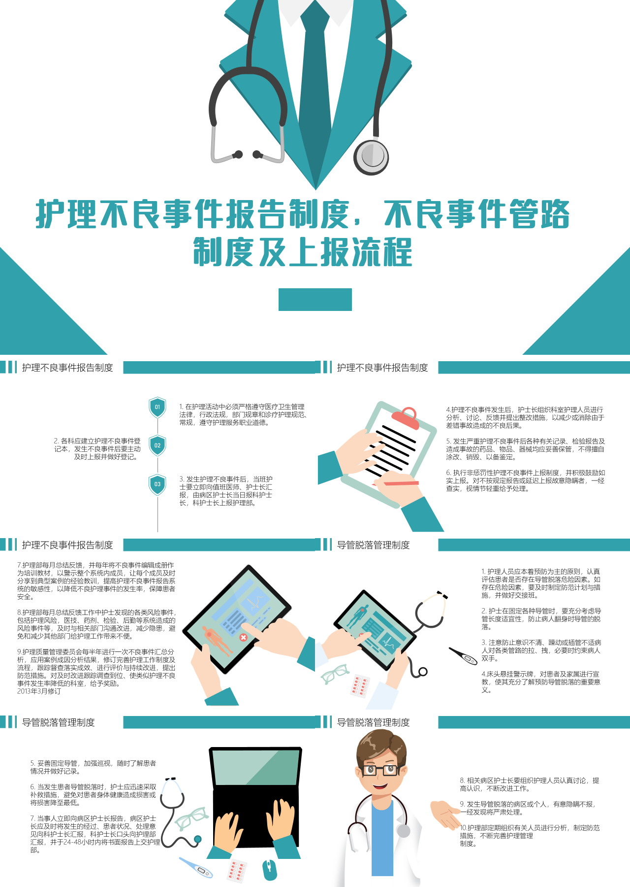 简单静态浅绿色医学汇报护理不良事件报告制度