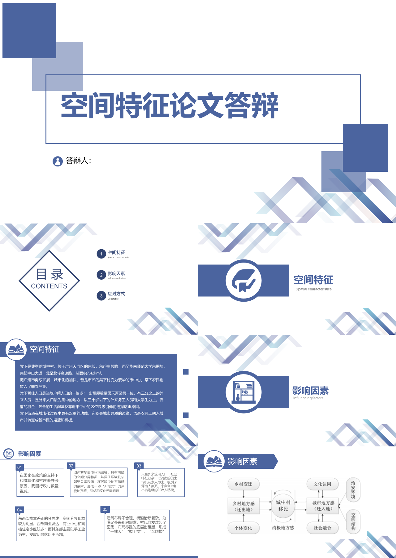 简单静态浅蓝色论文答辩空间特征