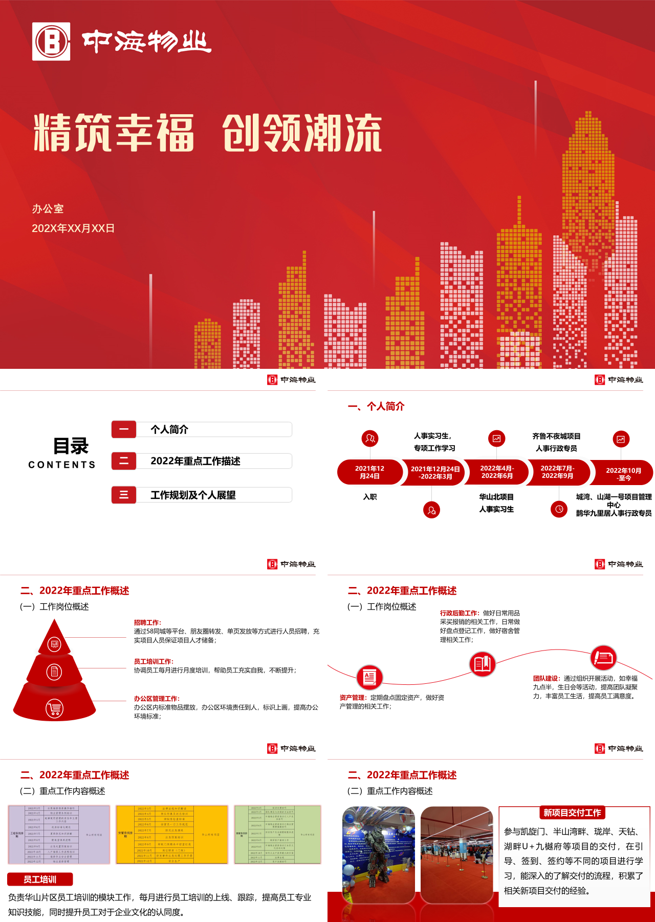 标准静态红色物业公司年终总结精筑幸福创领潮流