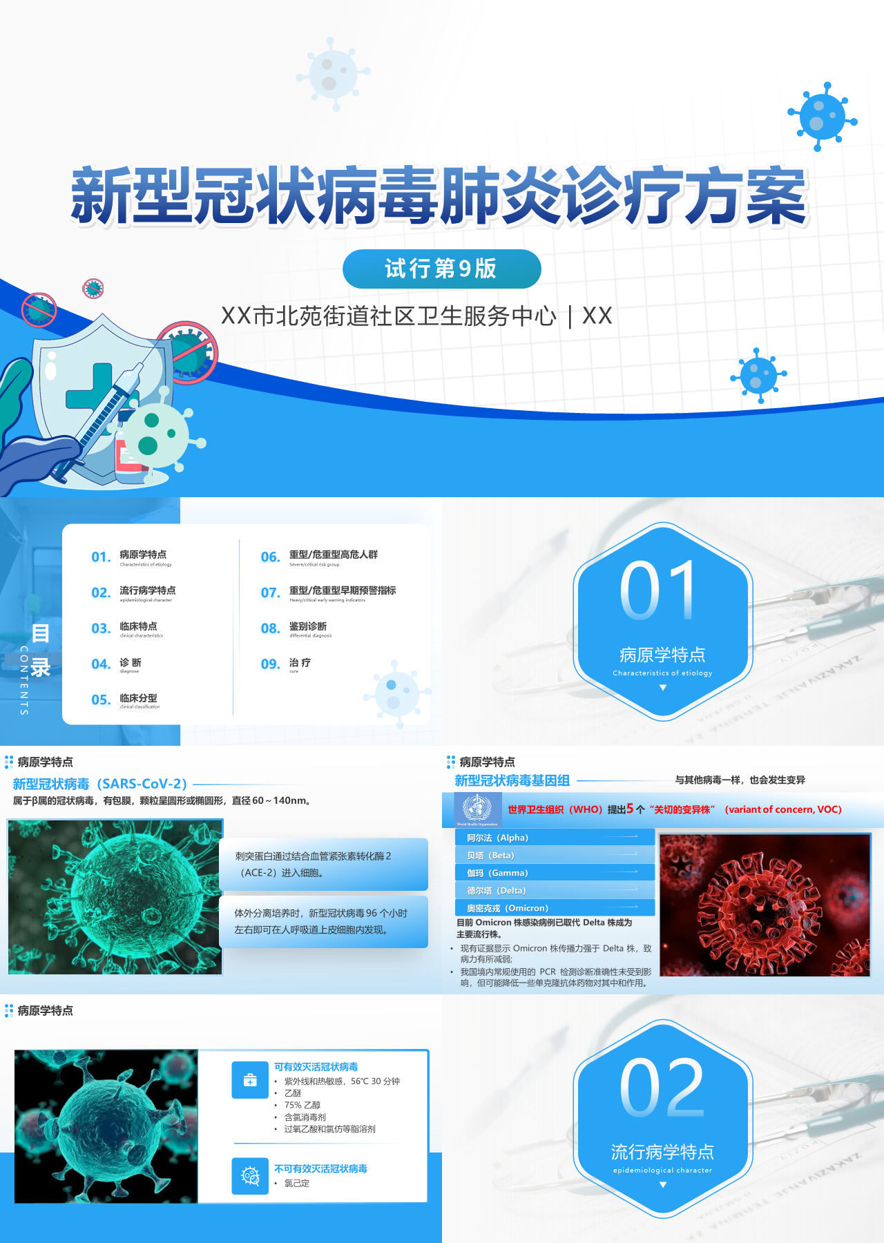 简单静态蓝色新型冠状病毒肺炎诊疗方案