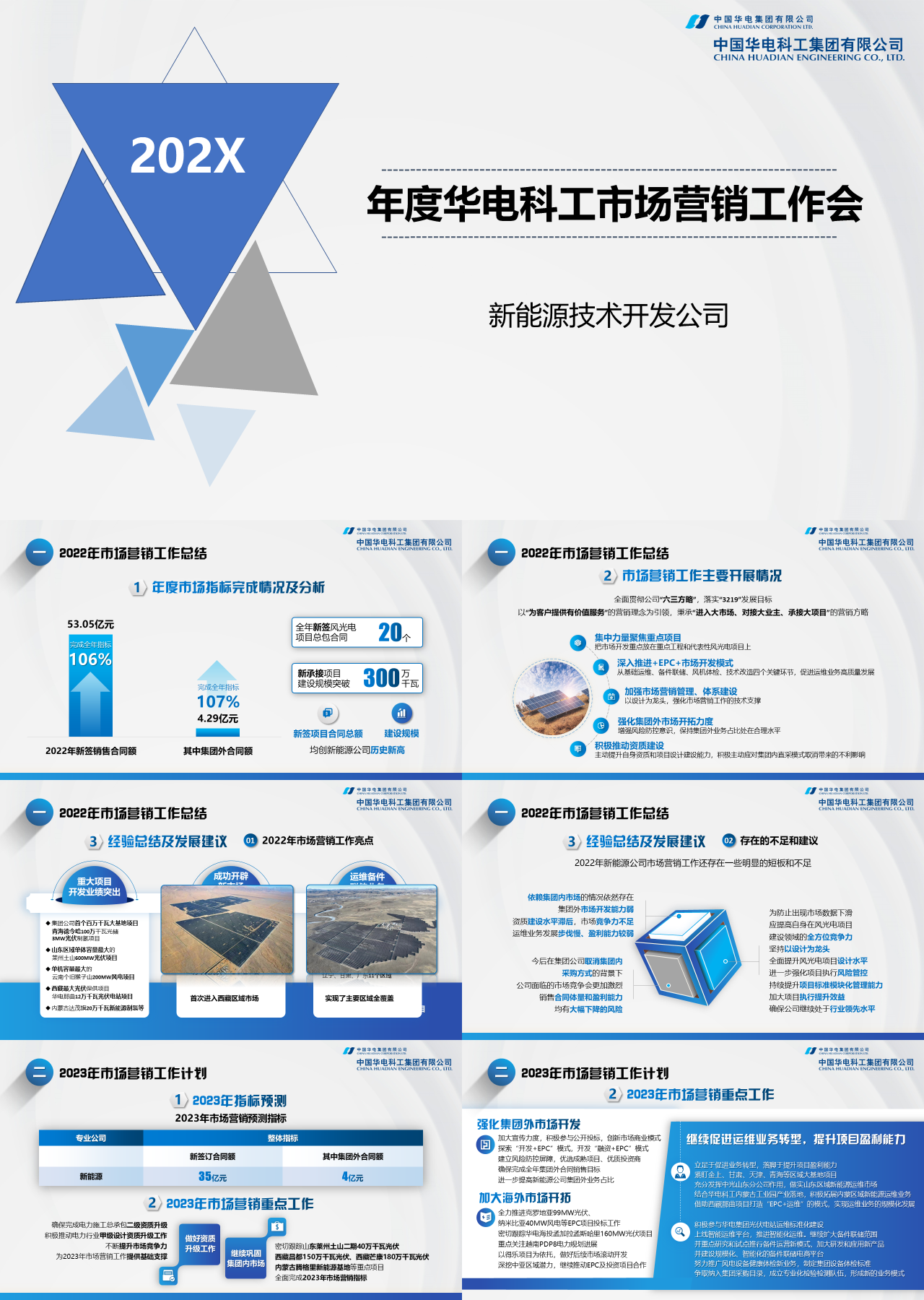 标准动态蓝色华电科工年度华电科工市场营销工作会