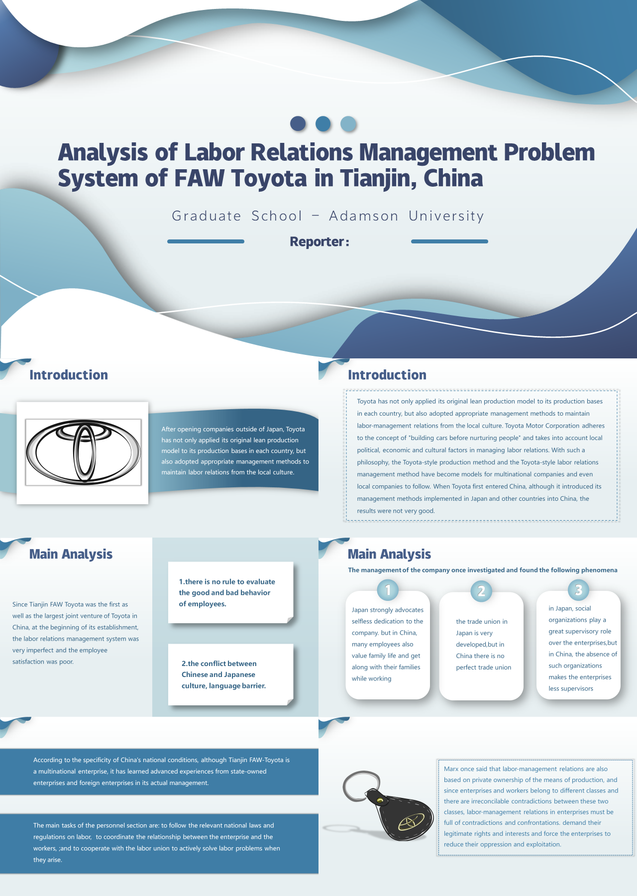 标准静态灰色纯英文论文答辩Analysis of Labor Relations Management Problem System of FAW Toyota in Tianjin, China