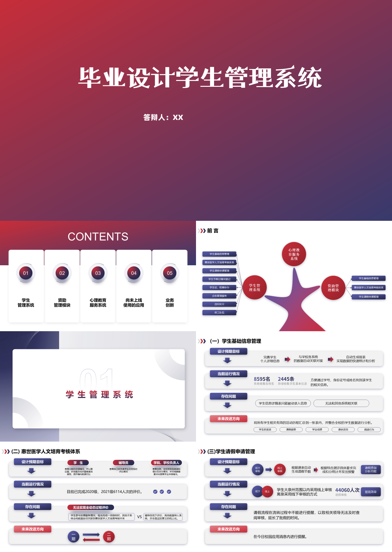 标准静态浅紫色大学生毕业设计学生管理系统