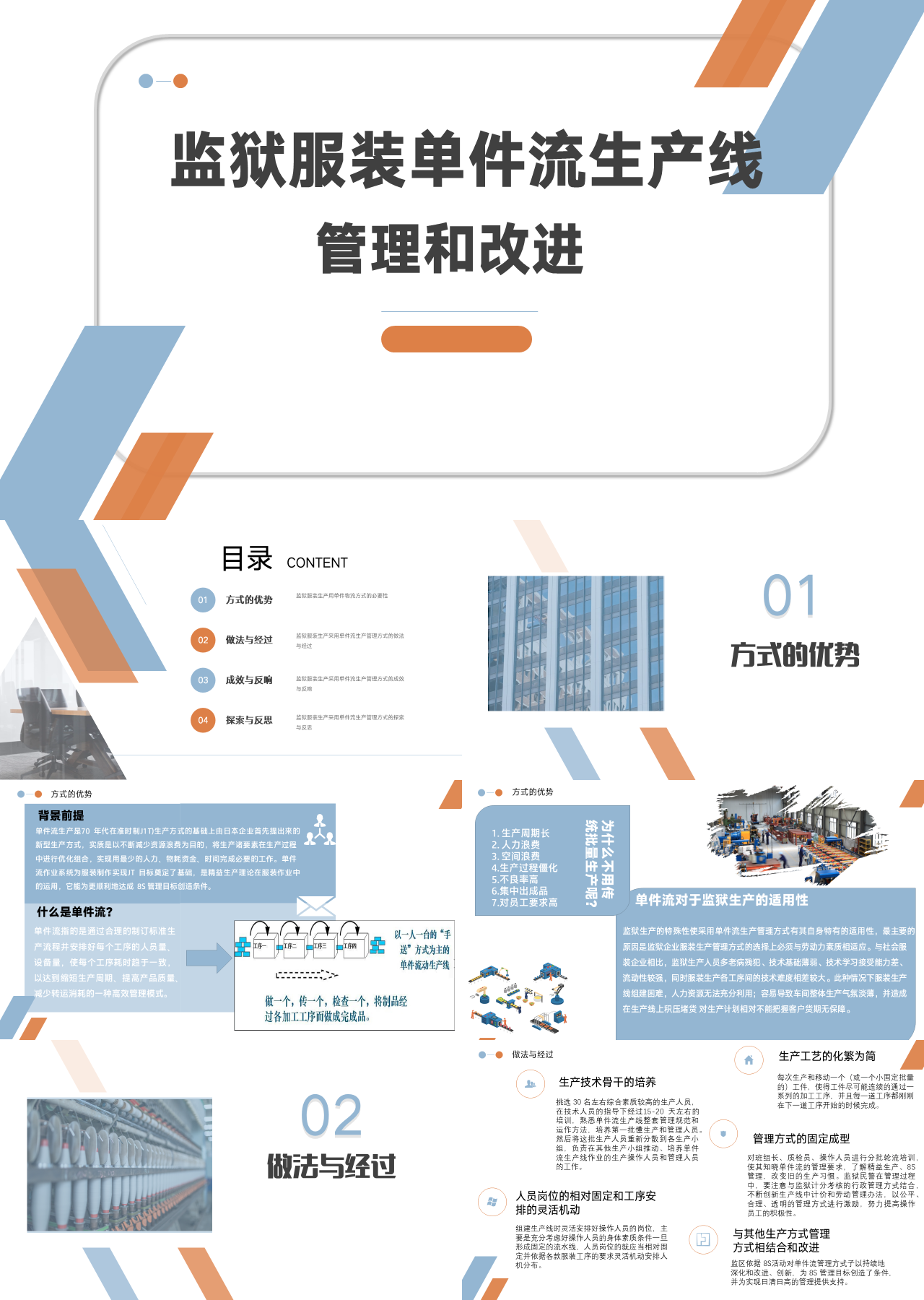 标准静态灰色工作总结监狱服装单件流生产线管理和改进