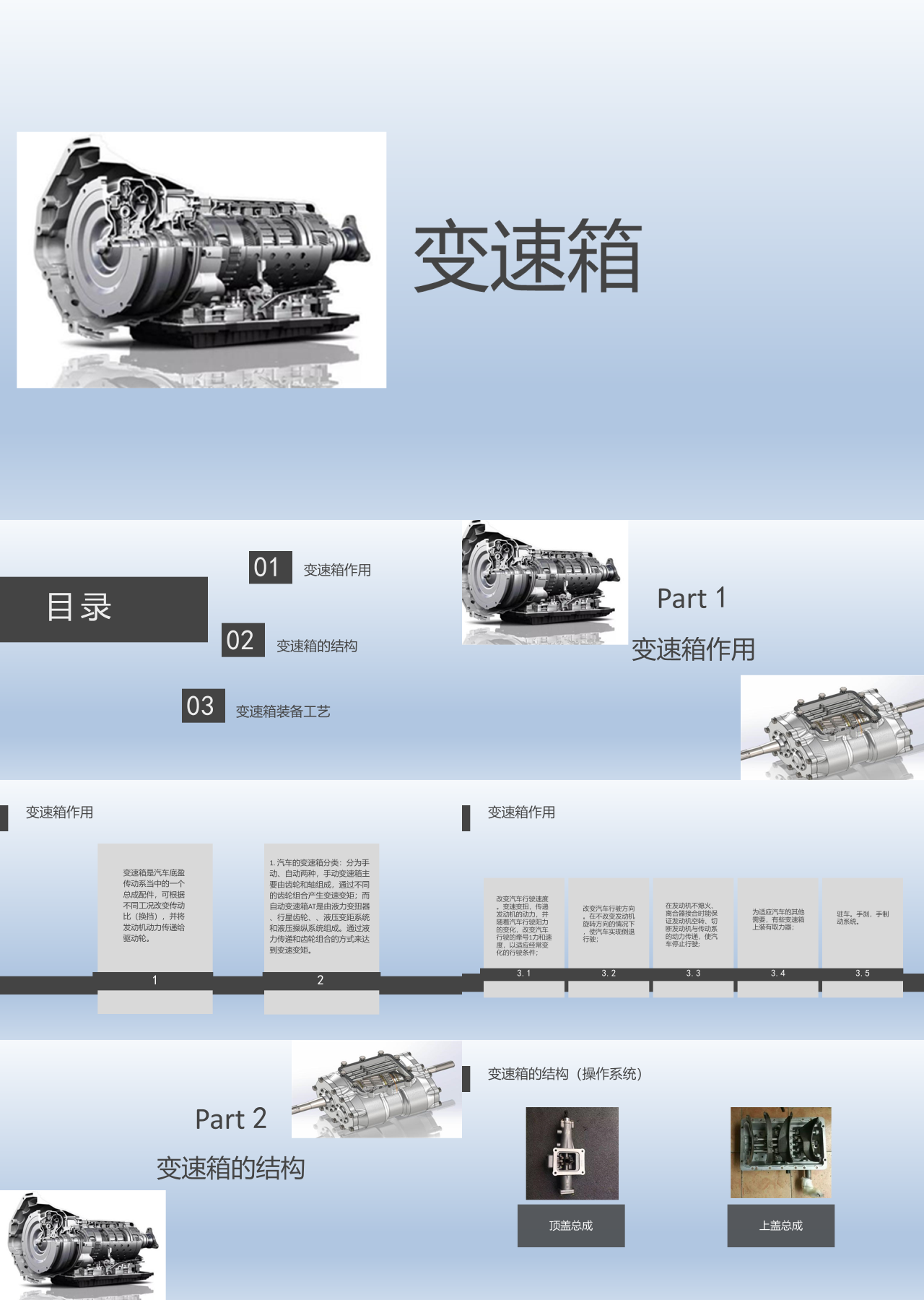 简单静态深灰色变速箱知识讲解