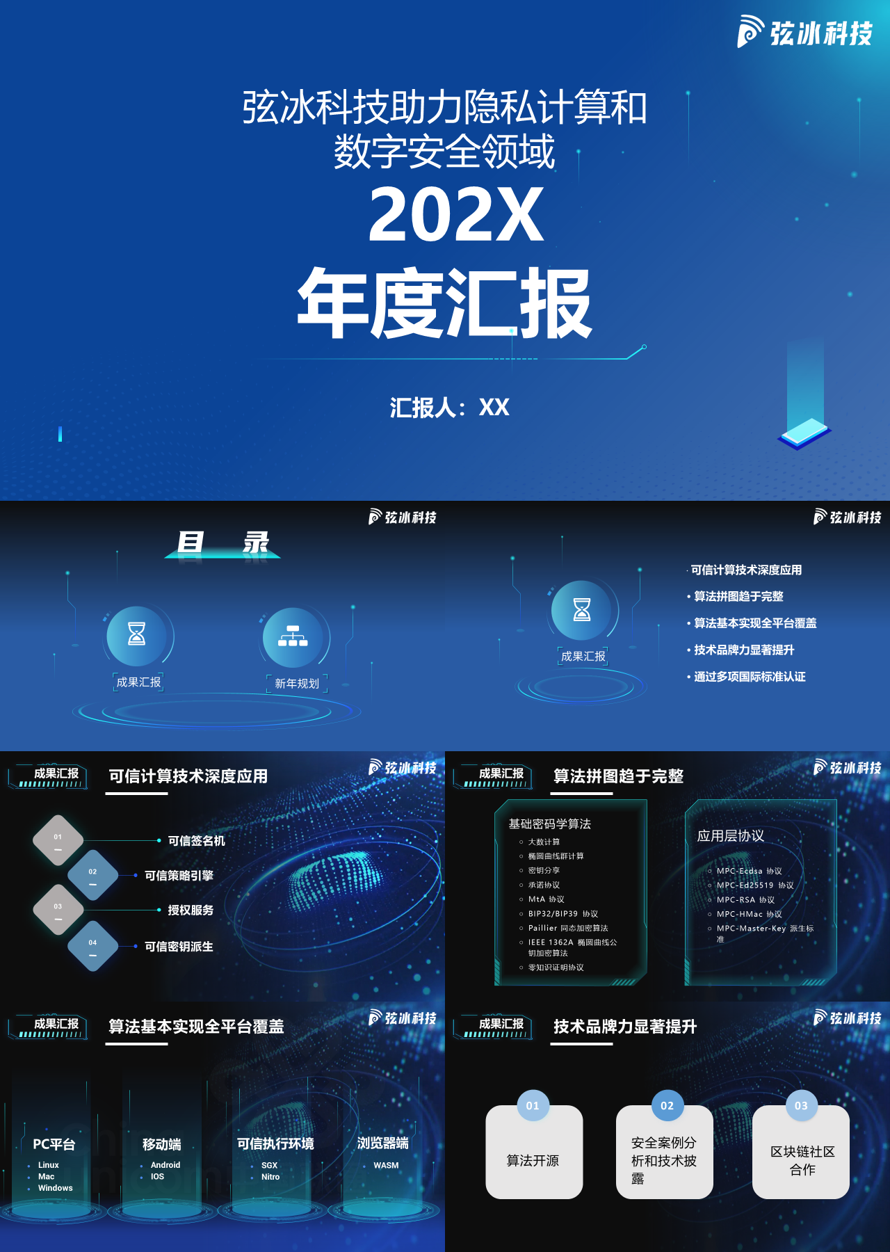 标准静态蓝色弦冰科技助力隐私计算和数字安全领域工作汇报