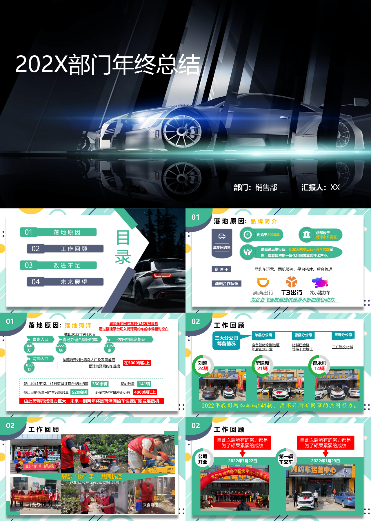 标准静态深灰色汽车销售部门202X部门年终总结