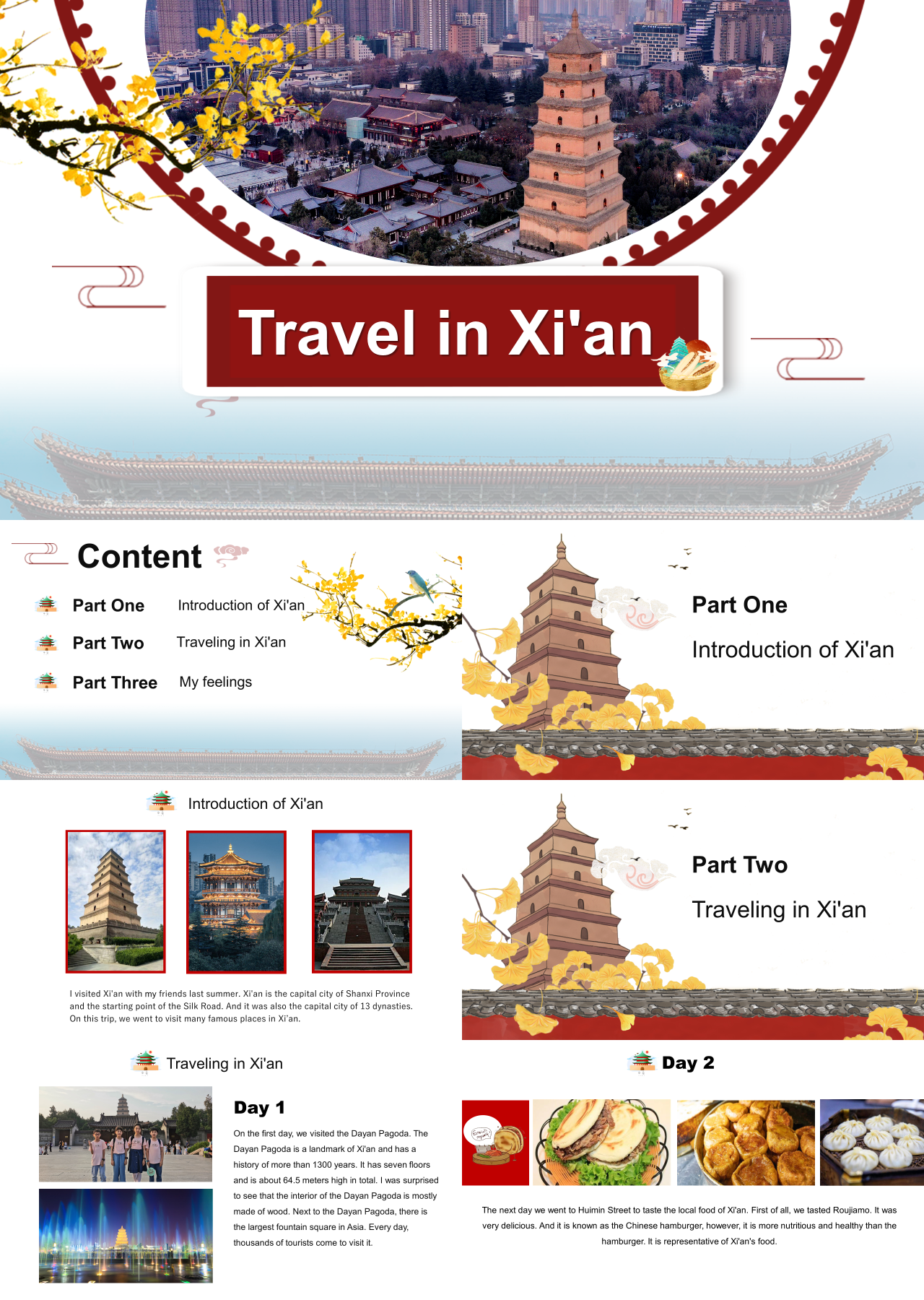 标准静态白色英文课件Travel in Xi'an