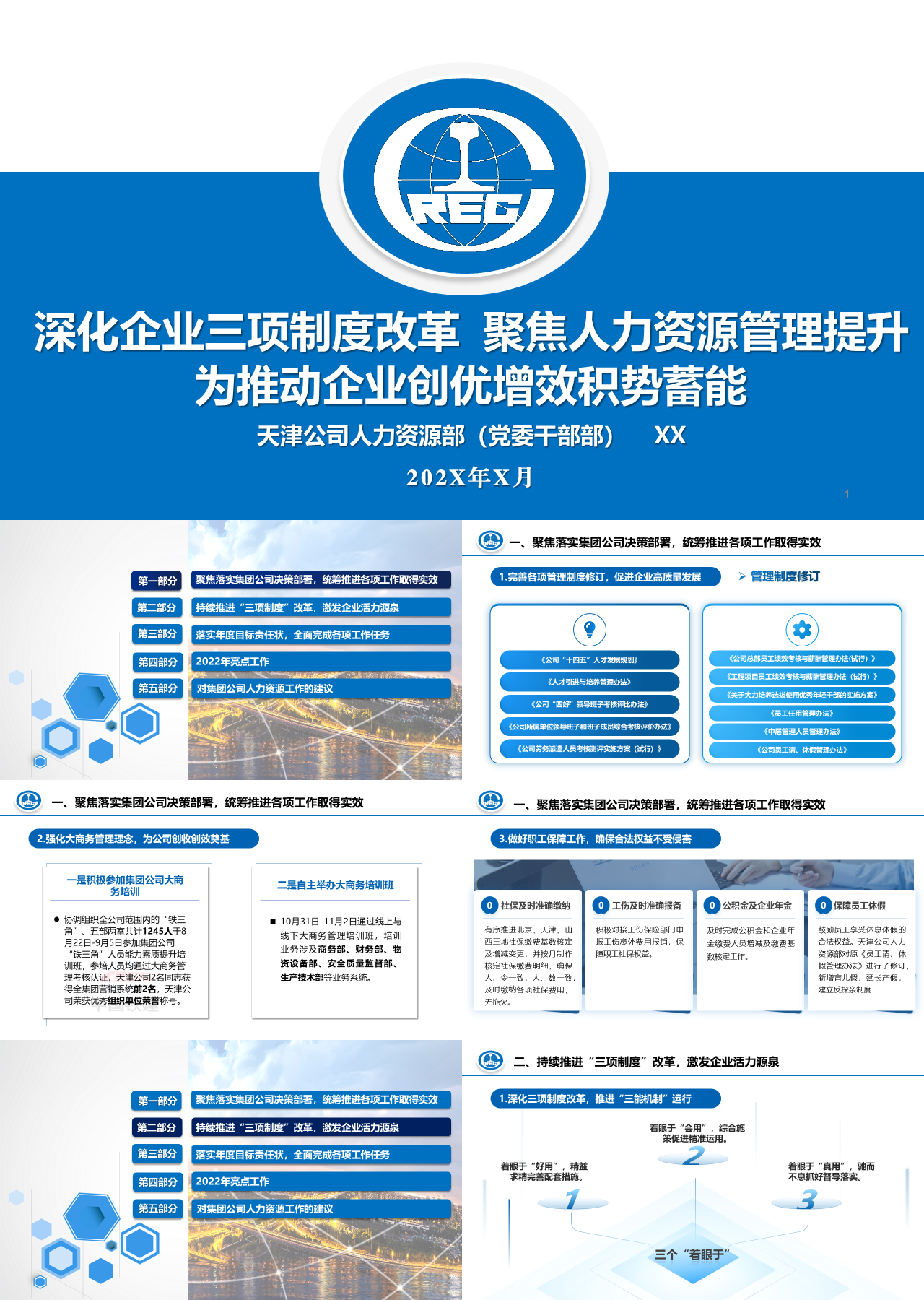 标准动态蓝色工作汇报深化企业三项制度改革聚焦人力资源管理提升为推动企业创优增效积势蓄能