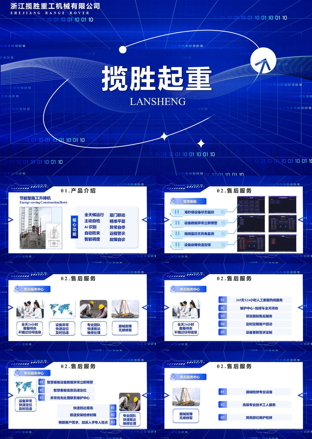 标准静态蓝色揽胜起重企业宣传