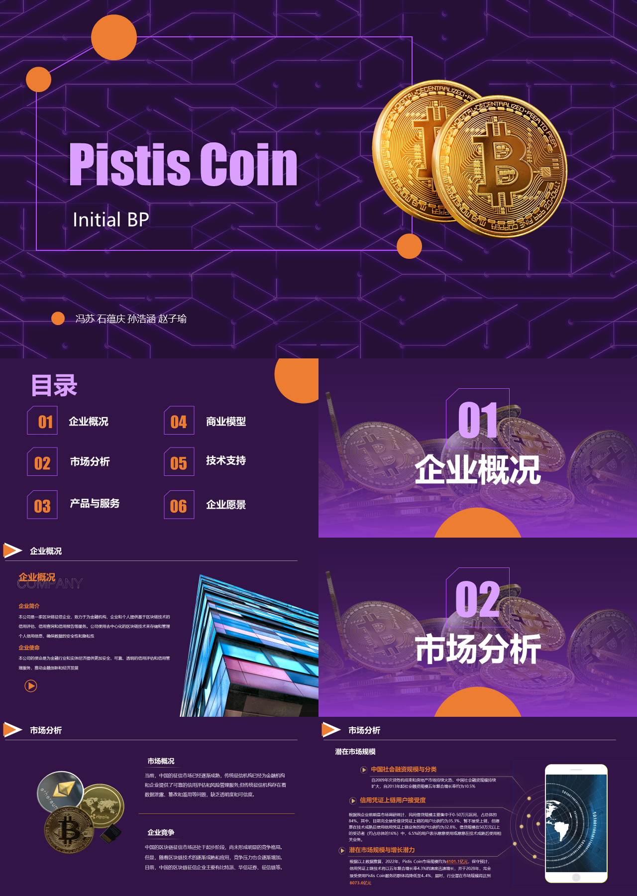 精美动态浅紫色Pistis Coin BP企业宣传