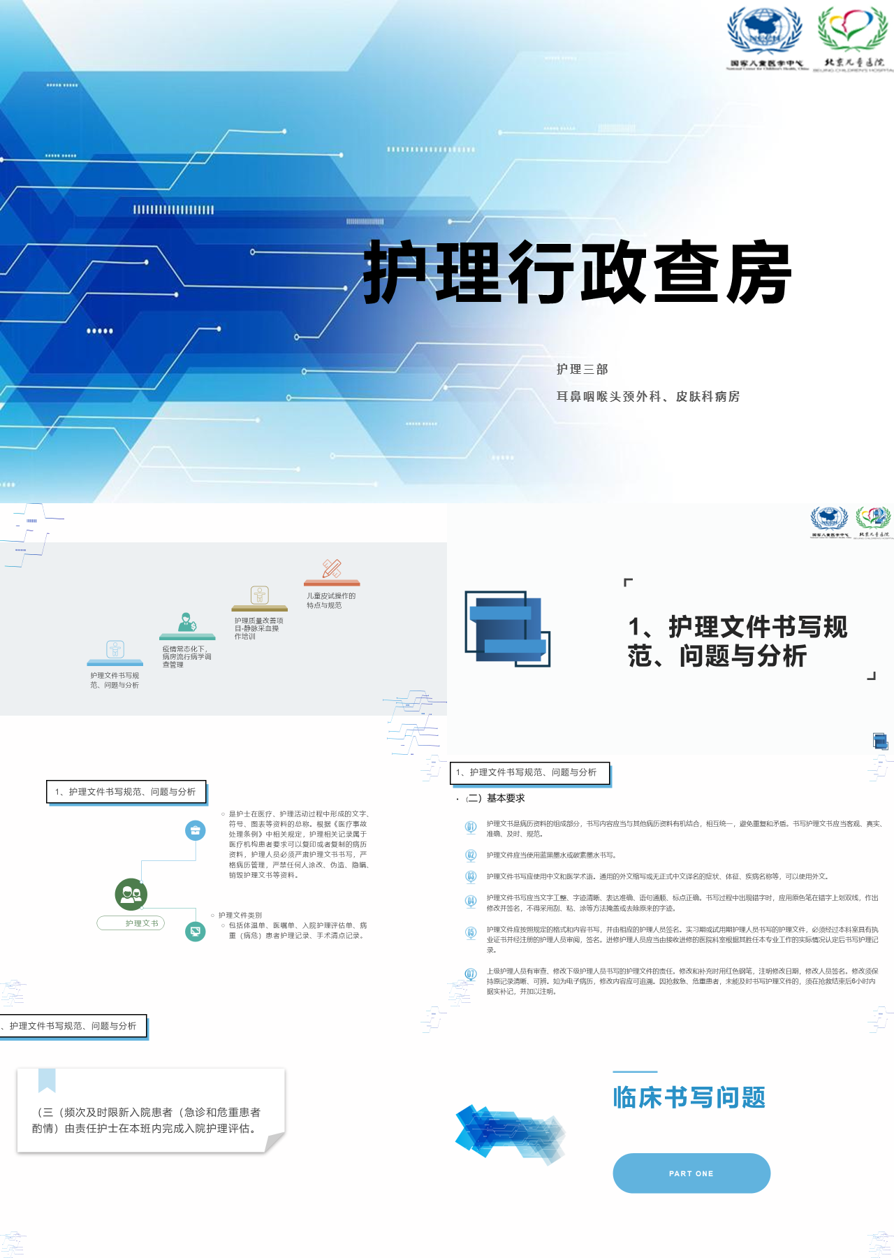 简单静态白色护理行政查房