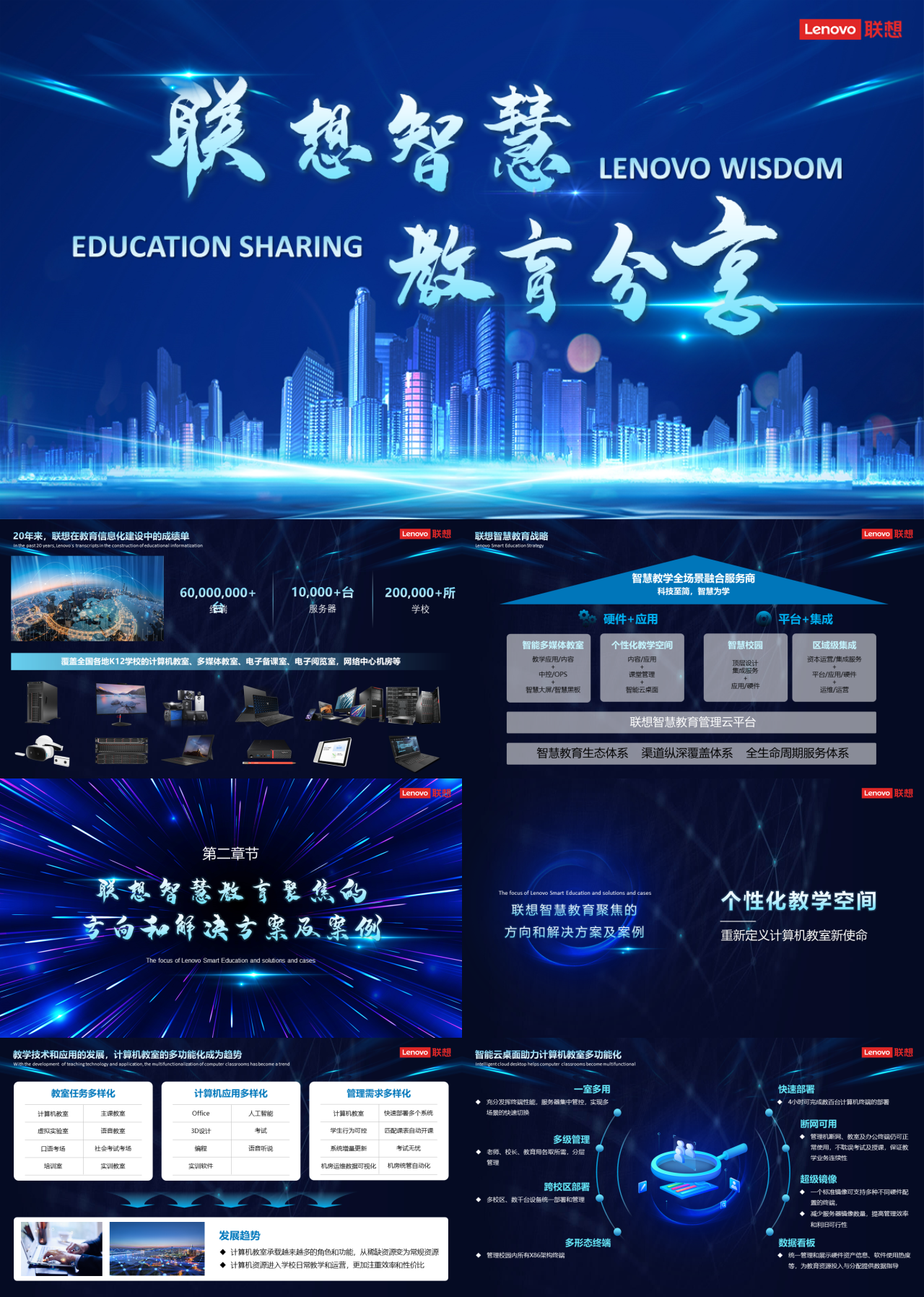 标准静态科技工作汇报联想电脑