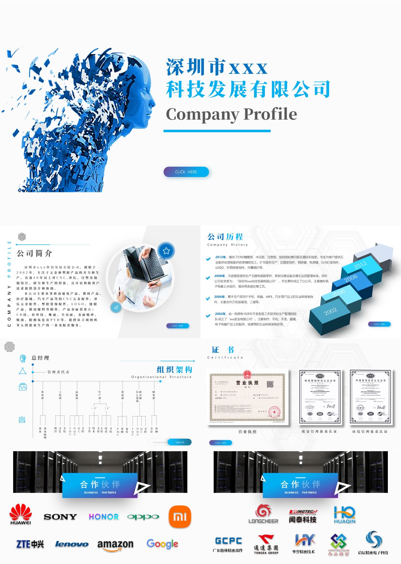 标准静态蓝色企业简介科技类公司