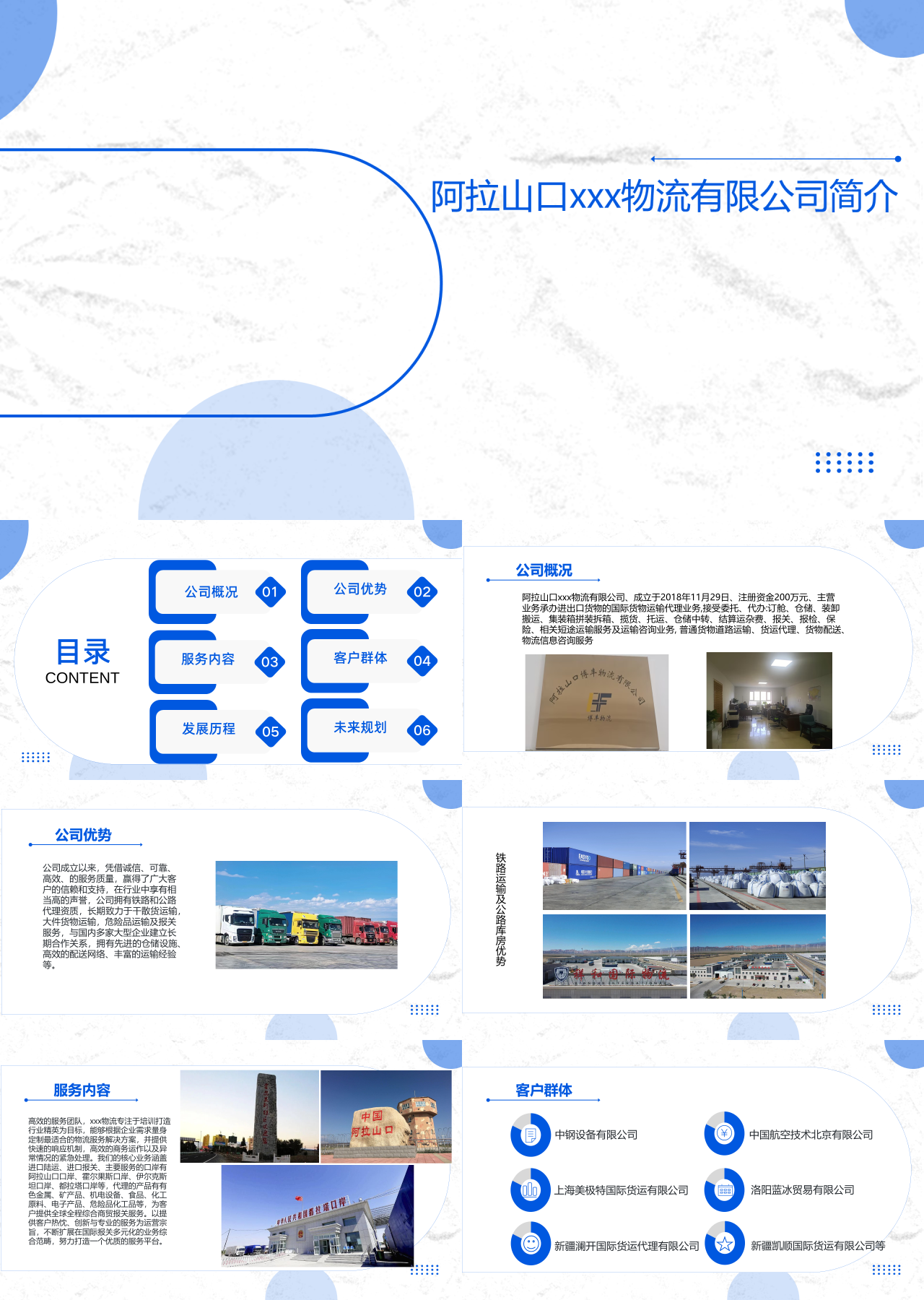 标准静态蓝色企业宣传物流类公司简介