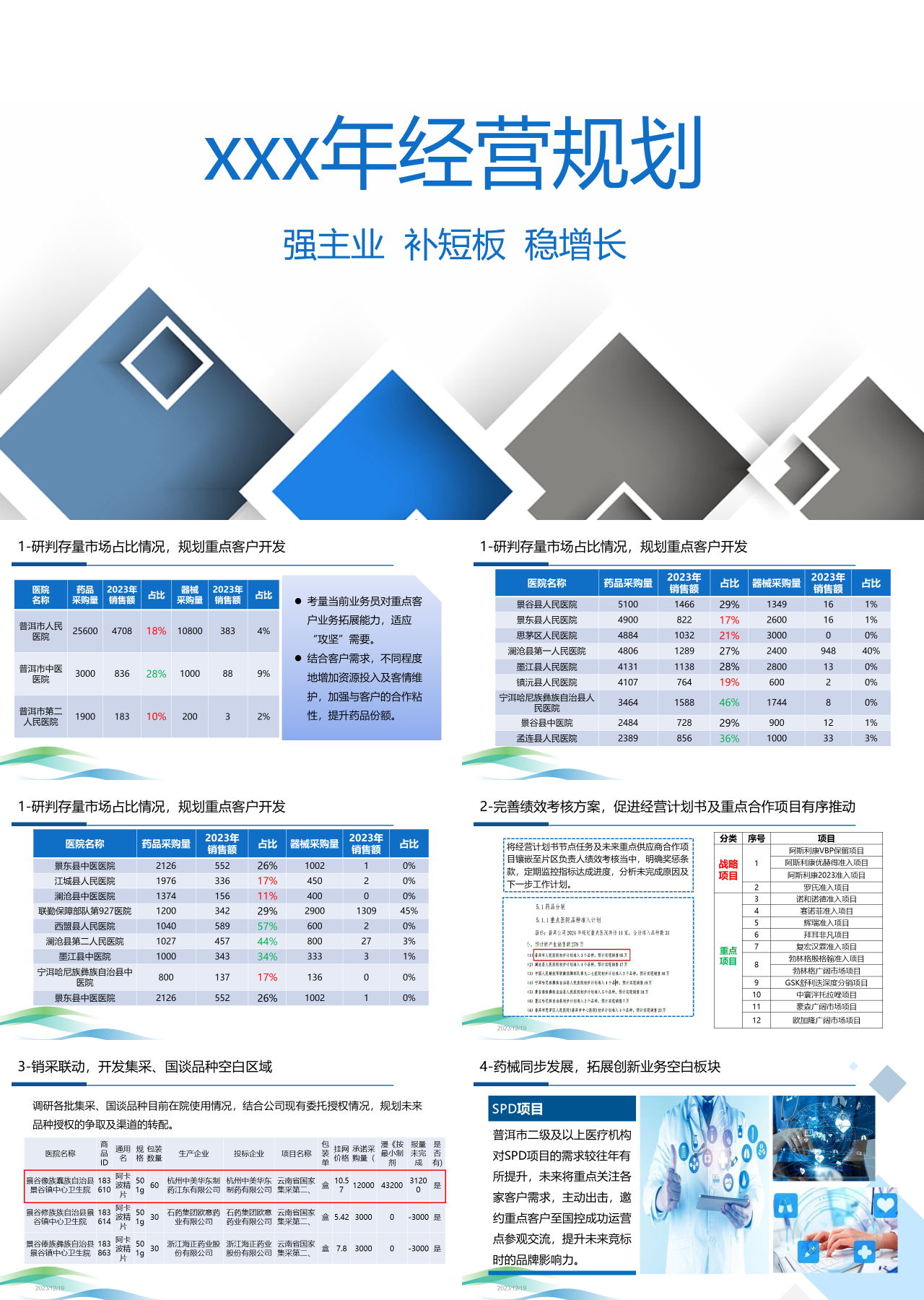 标准静态蓝色工作汇报经营规划