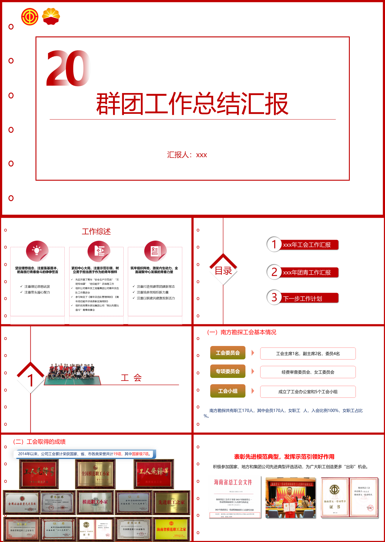 标准静态红色群团工作总结汇报