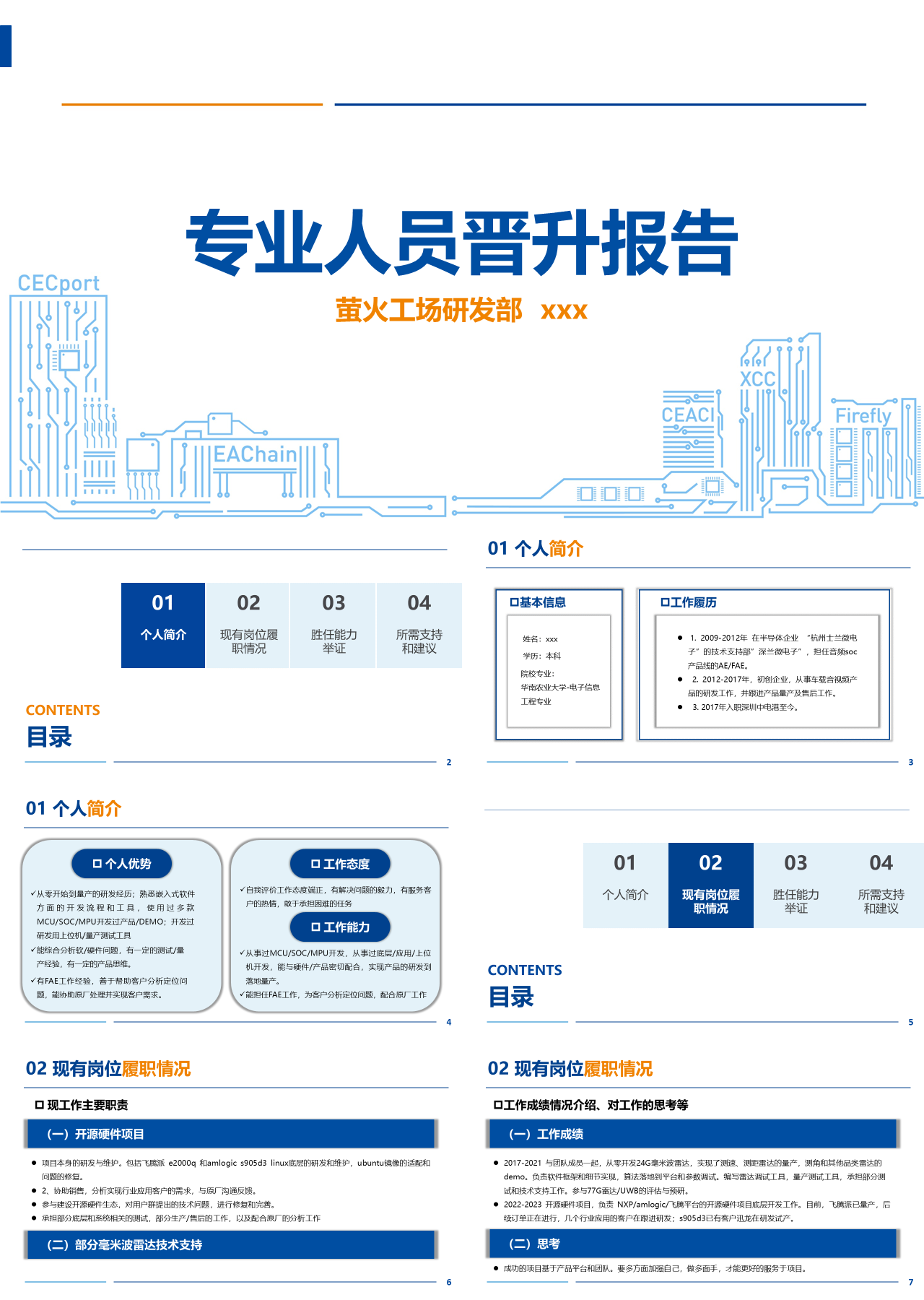 标准静态简约专业人员晋升报告