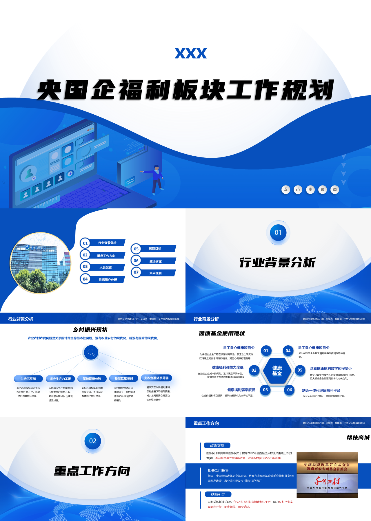 标准静态蓝色央国企福利板块工作规划