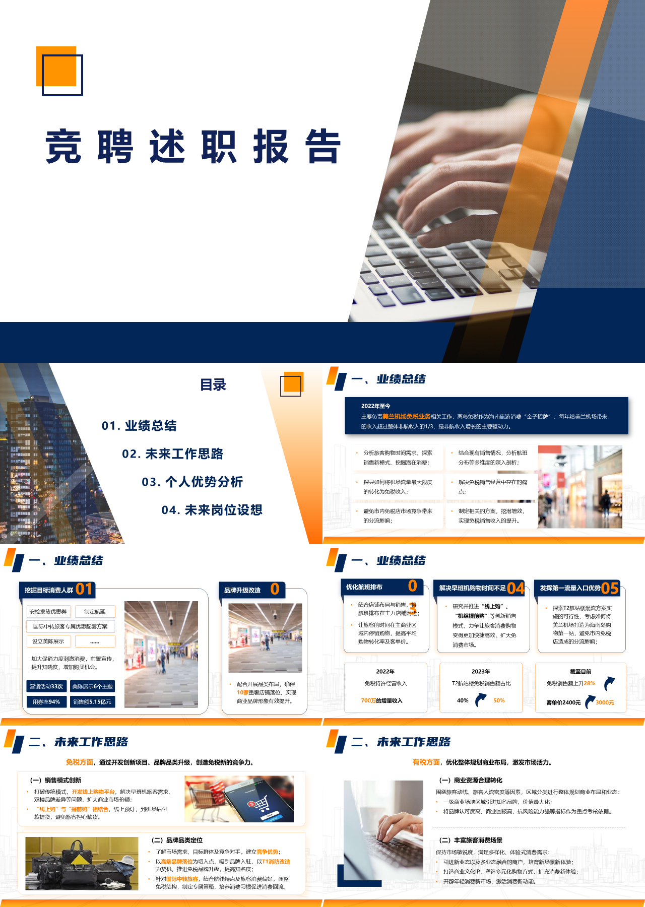 精美静态蓝色竞聘述职报告