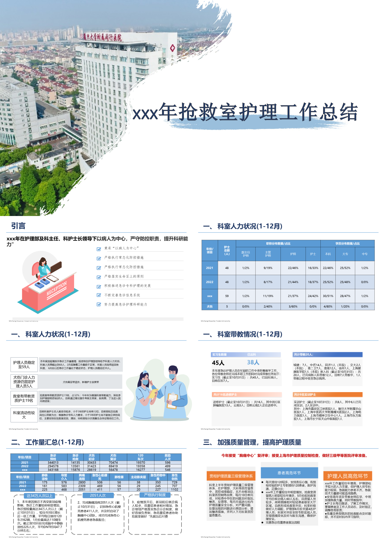 简单静态简约工作总结抢救室护理